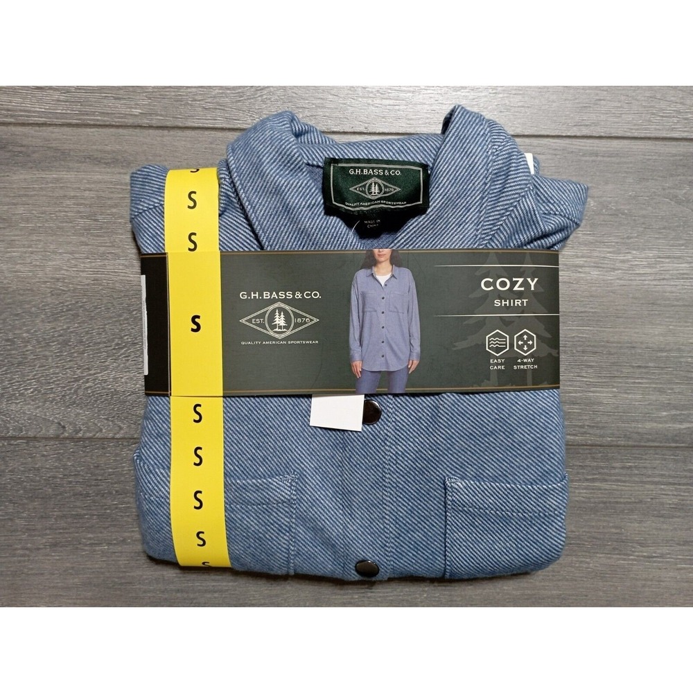 G.H. Bass & Co. Shirt Adult Small Blue Cozy Relaxed Flannel Womens
